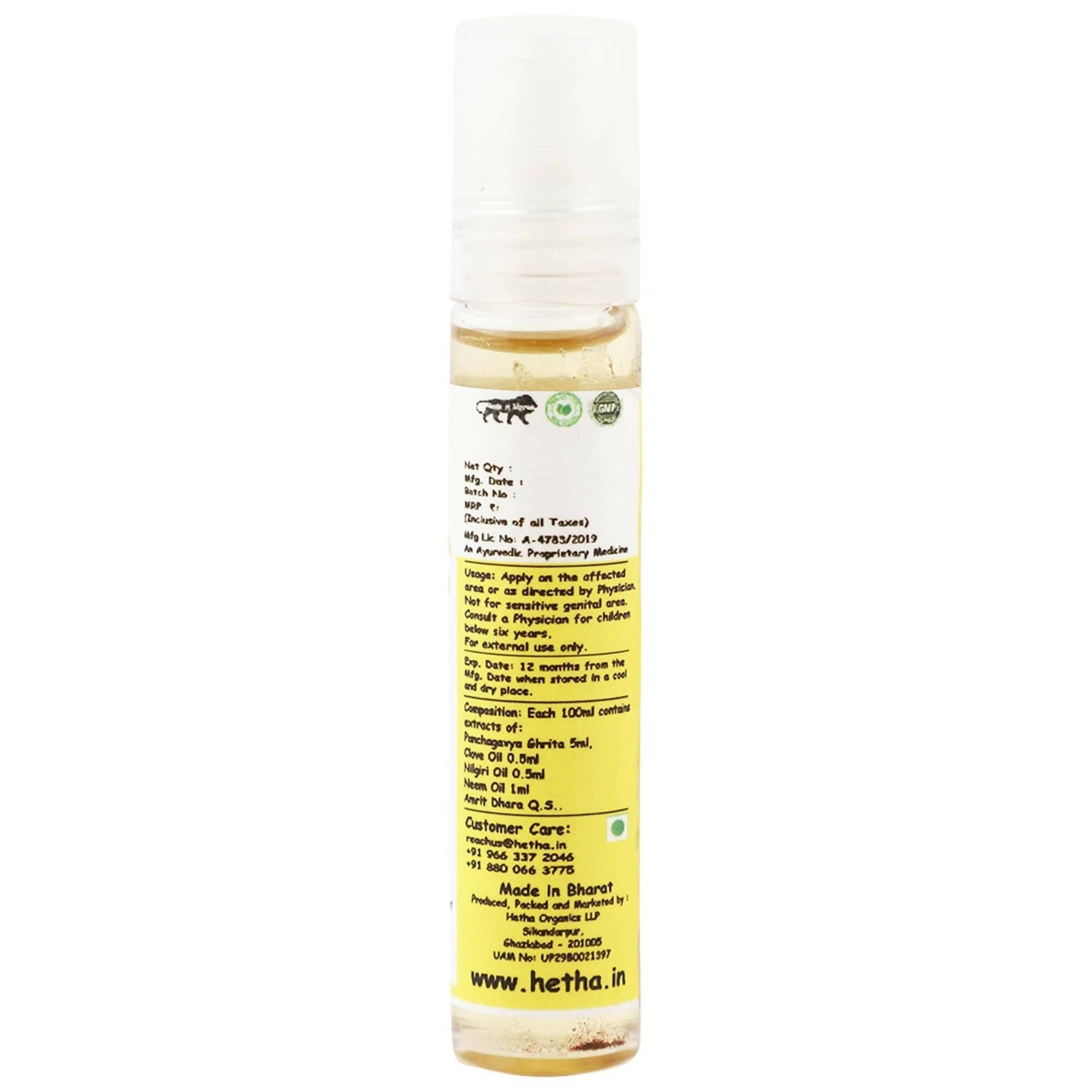 Hetha Panchagavya Rollon Balm - Swadesiicart