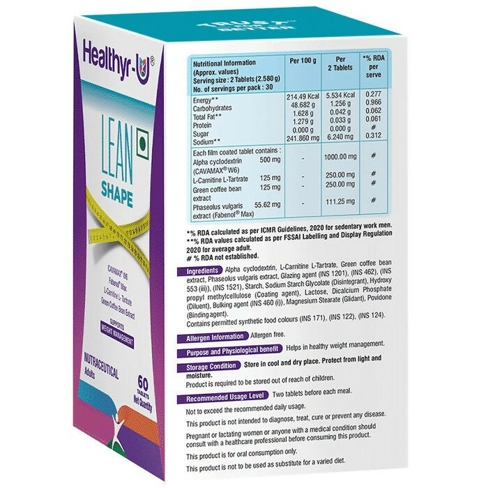 Healthyr-U Lean Shape Tablets - Swadesiicart