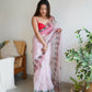 Vamsee Shivika Baby Pink Organza Saree - Swadesiicart