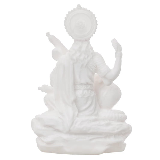eCraftIndia White Polyresin Goddess Saraswati Statue - Swadesiicart