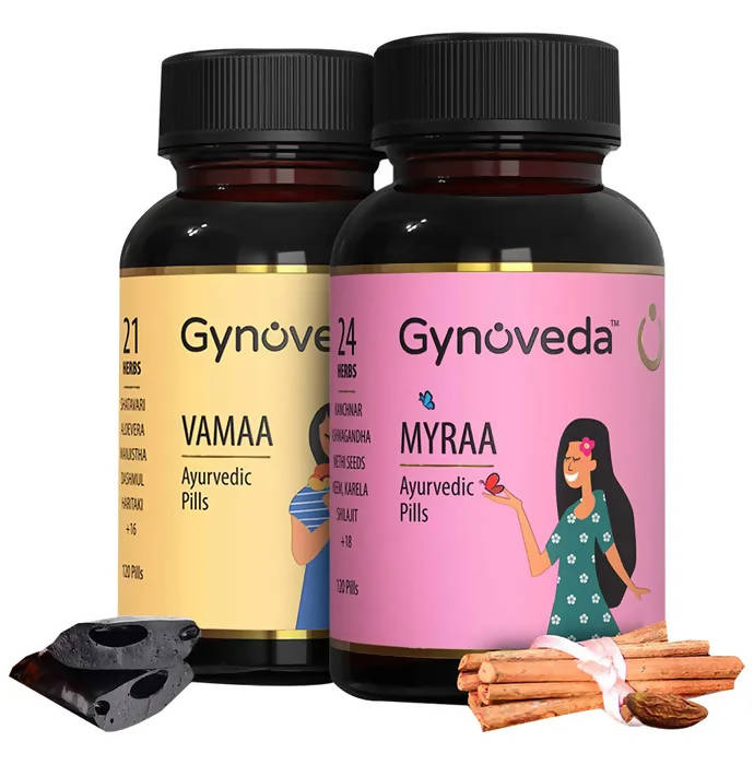 Gynoveda PCOS Vamha Ayurvedic Pills & Myrha Ayurvedic Pills - Swadesiicart