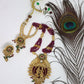 Joban Fashion Magneta With Rajwadi Polish Necklace Set | Swadesiicart