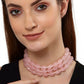 Pink Crystal Fancy Layered Choker Necklace By House of Ree | Swadesiicart