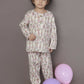 Breathables White & Yellow Tortoise Cotton Nightsuit Set For Kids