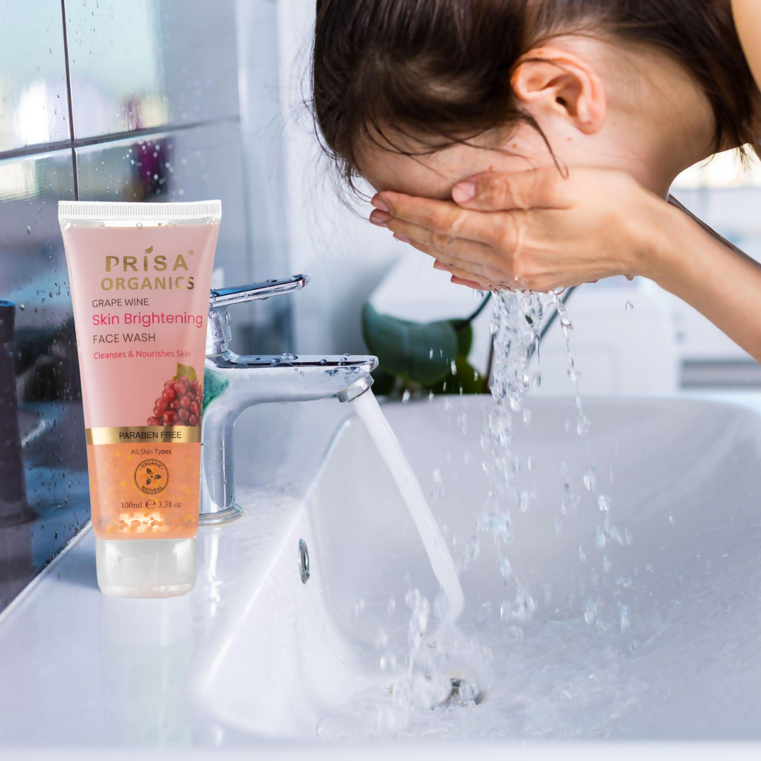 Prisa Organics Grape Wine Skin Brightening Face Wash - Swadesiicart