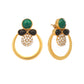 Nuyug 22K Gold Plated Cubic Zirconia Studded Contemporary Stone Earrings | Swadesiicart