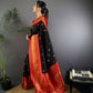 Joban Fashion Banarasi Black Woven Soft Silk Saree | Swadesiicart