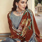 Jyoti Fashion Women's Grey Velvet Floral Digital Printed Kurta with Trouser & Dupatta | Swadesiicart