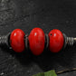 Mominos Fashion Kamal Johar Oxidised Silver With Red Beads Anklets | Swadesiicart