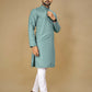 Anaita Sky_Blue Embroidered Rayon Straight Kurta