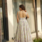 Lorenvalley Cream Rayon Floral Print Fit & Flare Gown - Swadesiicart