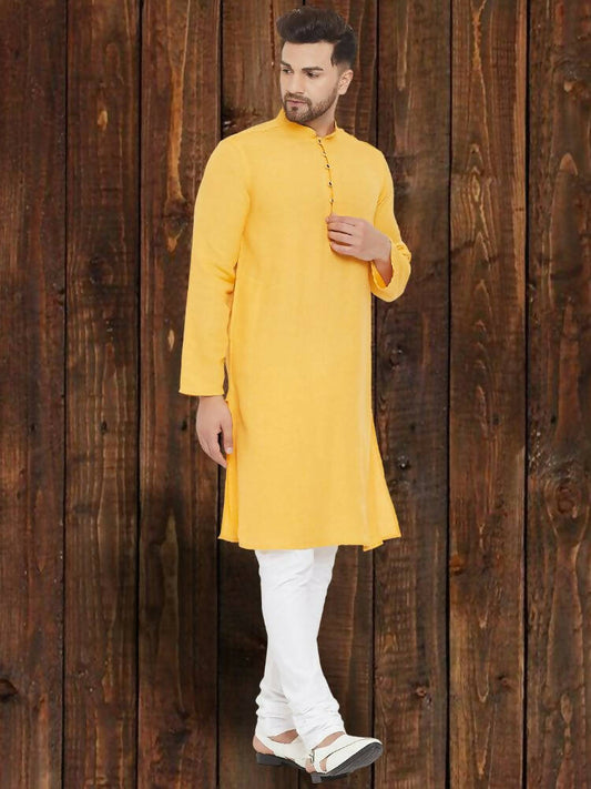 Even Apparels Pure Cotton Yellow Kurta - Yellow | Swadesiicart