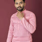 Anaita Pink Solid Soft Jacquard Silk Straight Kurta