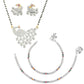AanyaCentric Gold-Polished Mangalsutra Pendant Earring Set & Silver Plated Anklet