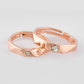 VOJ Stainless Steel Cubic Zirconia Rose Gold-Polished Adjustable Ring Set for Couple | Swadesiicart