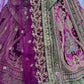 Jyoti Fashion Women's Purple Velvet Fancy Patch, Multi Thread Embroidered, Zircon Diamond, Sequins Work Wedding Lehenga Choli | Swadesiicart