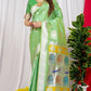 Jyoti Fashion Women's Sea Green Paithani Silk Zari Woven Saree with Blouse | Swadesiicart