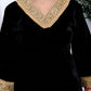 Miravan Women's Black Velvet Dreams Embroidered Co-ord Set - Swadesiicart