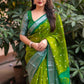 Green Jute Silk Ethnic Motifs Saree with Unstitched Blouse - Hiral Fashion | Swadesiicart