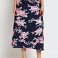 Blue Crepe Floral Printed Top with Matching Skirt - Shivani
