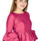 Aastha Fashion Women's Pink Art Silk Bell Sleeves attire with Poly Cotton Lining Blouse