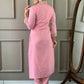 Partywear Designer Viscose Silk Blend Pink Stitched Suit With Dupatta - Tanisha | Swadesiicart