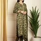 Jyoti Fashion Women's Green Pashmina Floral Digital Printed Kurta with Trouser & Dupatta | Swadesiicart