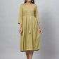 Juniper Women's Green Rayon Slub Solid Dress | Swadesiicart