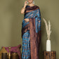Shree Shyam Fashion Lichi Silk Sky Blue Saree