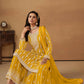 Anaita Yellow Embroidered Faux Georgette Salwar Suit