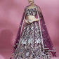 House of Panchhi Burgundy Net Sequinse Work Lehenga & Blouse with Dupatta | Swadesiicart