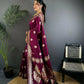 Joban Fashion Banarasi PlumWoven Soft Silk Saree | Swadesiicart