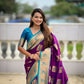 PR Fashion Magenta Soft Banarasi Silk With Zari Weaving Meenakari Design Saree | Swadesiicart