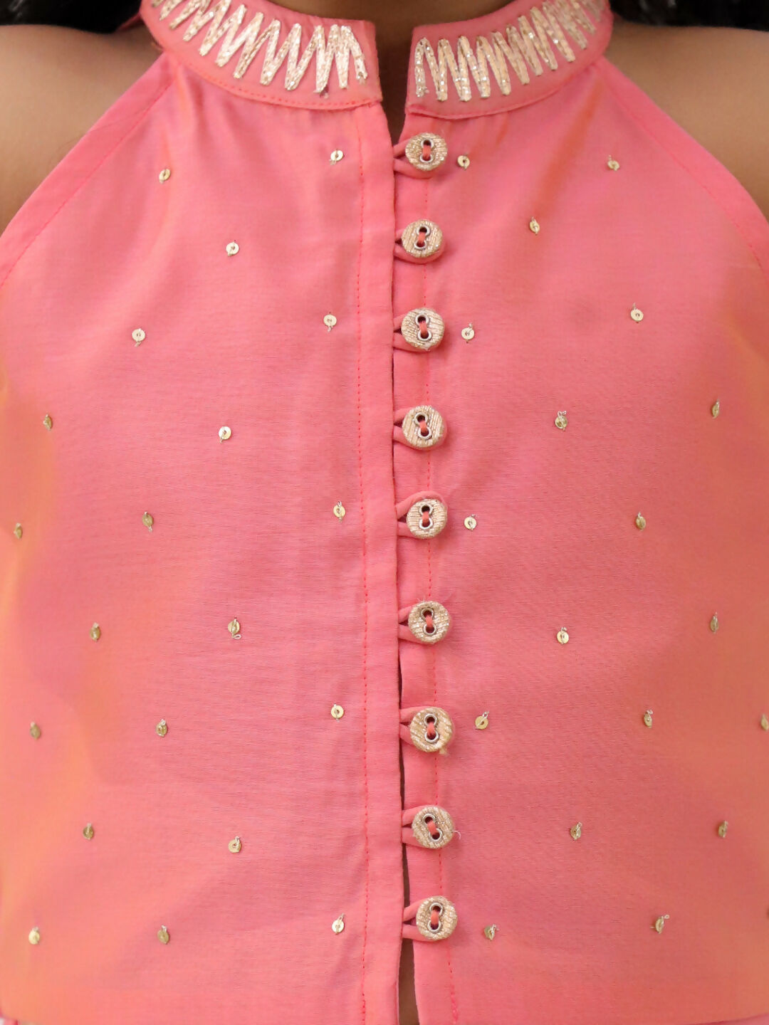 Lil Drama Mishti Peach Top and Pant Set For Girls | Swadesiicart