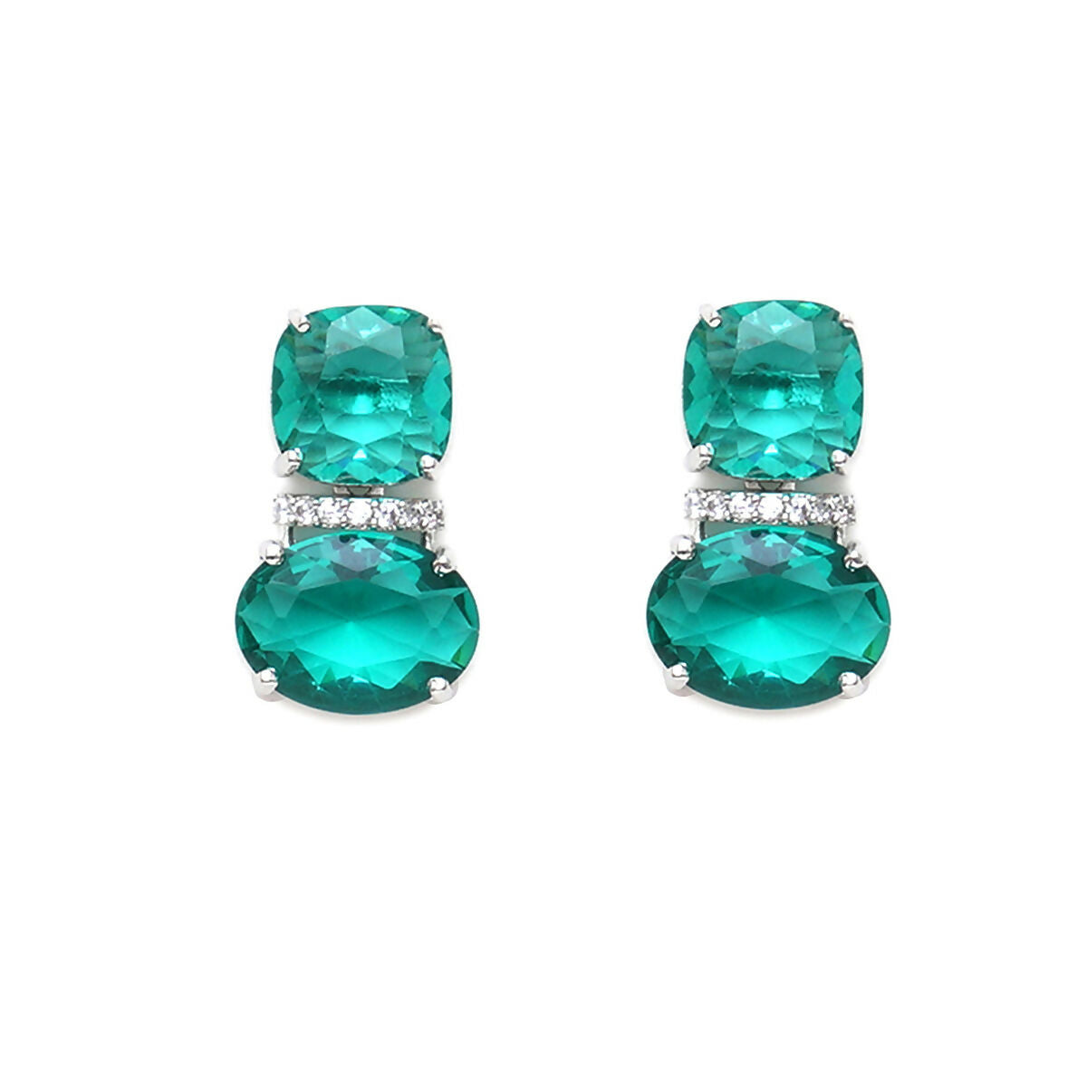 Jade Duet Studs- Ruby Raang | Swadesiicart