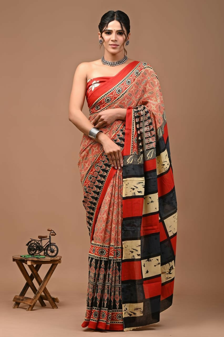 Exclusive Collection Multi Beautiful Mulmul Cotton Saree - Swadesiicart