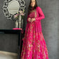 Jyoti Fashion Pink Jari with Sequin Embroidered Georgette Semi Lehenga Choli with Dupatta | Swadesiicart