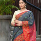 Beatitude Grey Slub Cotton Floral Jamdani Saree
