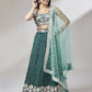 House of Panchhi Teal Georgette heavy Sequinse embroidery Lehenga choli & Dupatta | Swadesiicart