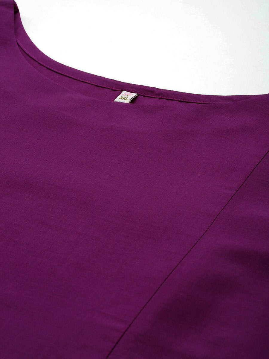 Ahalyaa Women's Traditional wear Kurta Set - Purple | Swadesiicart