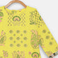 Ahalyaa Yellow Viscose Rayon Straight Kids Kurta Pants With Dupatta For Girls | Swadesiicart