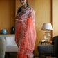 Vamsee Sanyogita Sanyogita - Orange Organza Saree - Swadesiicart