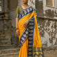 Vishnu Weaves Women's Yellow Kanchi Silk Woven Saree with Blouse - Swadesiicart