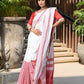Beatitude White Cotton Tangail Handloom Saree