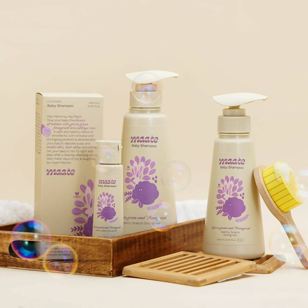 Maate Baby Daily Cleansing Combo - Baby Body Wash & Baby Shampoo - Swadesiicart