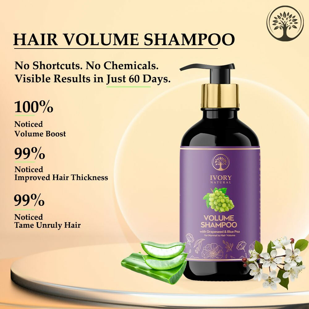 Ivory Natural Hair Volume Shampoo For Thicker And Voluminous Hair | Swadesiicart
