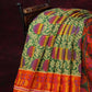 Dark Leaf Green Printed Semi Chanderi Saree By Gayathri Reddy Designer Studio | Swadesiicart