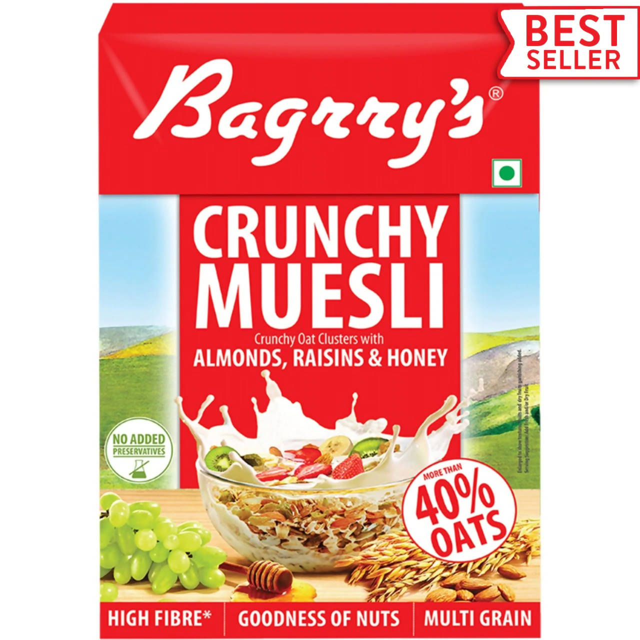 Bagrry's Crunchy Muesli - Almonds, Raisins & Honey - Swadesiicart