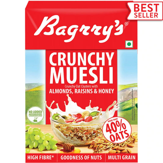 Bagrry's Crunchy Muesli - Almonds, Raisins & Honey - Swadesiicart