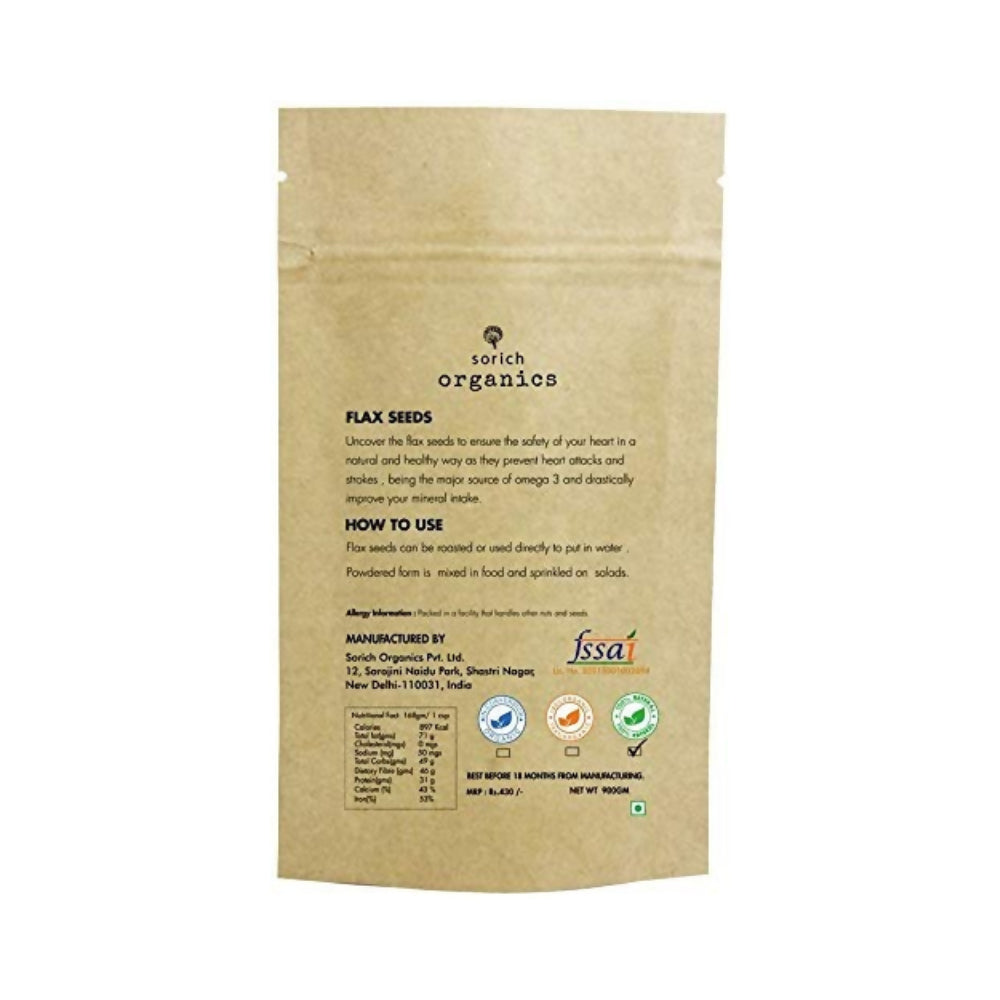 Sorich Organics Flax Seeds - Alsi Seeds - Swadesiicart